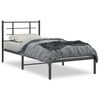vidaXL Metalni okvir za krevet s uzglavljem crni 90x190 cm