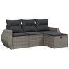 vidaXL 4-dijelni set vrtnih sofa od poliratana s jastucima sivi