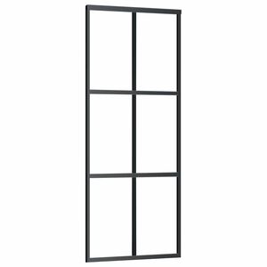 vidaXL Klizna vrata od stakla ESG i aluminija 76 x 205 cm crna