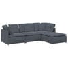 vidaXL Modularna sofa s podnožjem i jastucima, bar&scaron;unasta tamno siva