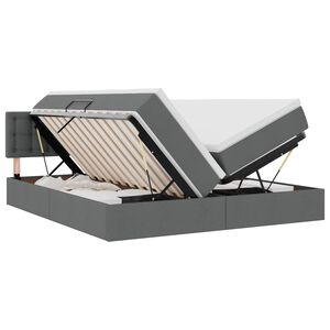 vidaXL Krevet S LED lampica s pohranom Tamno siva 180 x 200 cm tkanina