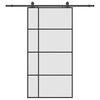 vidaXL Klizna vrata s okovima crna 102,5x205 cm ESG staklo
