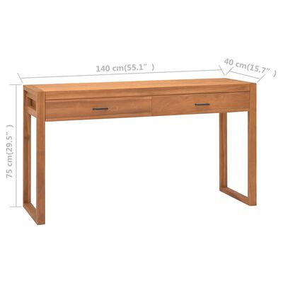 vidaXL Radni stol s 2 ladice 140 x 40 x 75 cm od tikovine