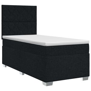 vidaXL Boxspring krevet s madracem Crna 100 x 200 cm Tkanina