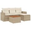vidaXL 5-dijelni vrtni set sofa s jastucima bež od poliratana