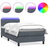 vidaXL Box Spring krevet s madracem i LED tamno sivi 100x220 cm bar&scaron;un