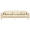 vidaXL Sofa s jastukom Krema 250 x 77 x 76 cm tkanina