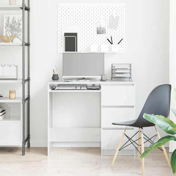 vidaXL Radni stol visoki sjaj bijeli 90 x 45 x 76 cm konstruirano drvo