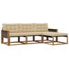 vidaXL Set vanjskih sofa s jastukom 4 pcs Prirodna i bež