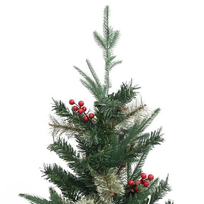 vidaXL Božićno drvce sa šiškama zeleno 120 cm PVC i PE