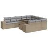 vidaXL 11-dijelni set vrtnih sofa od poliratana s jastucima bež