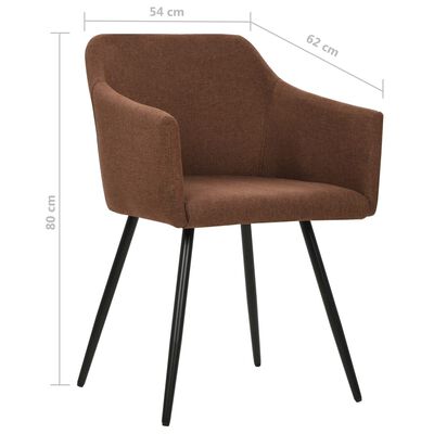 vidaXL Blagovaonske stolice od tkanine 4 kom smeđe