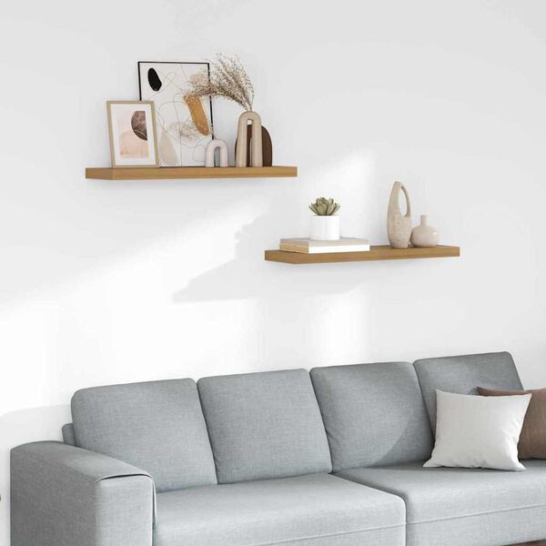vidaXL Polica na zidu 2 pcs Smeđa 80 x 23,5 x 4 cm Konstruirano drvo