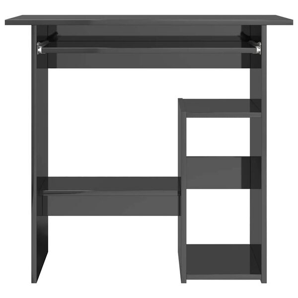 vidaXL Radni stol visoki sjaj sivi 80 x 45 x 74 cm od iverice