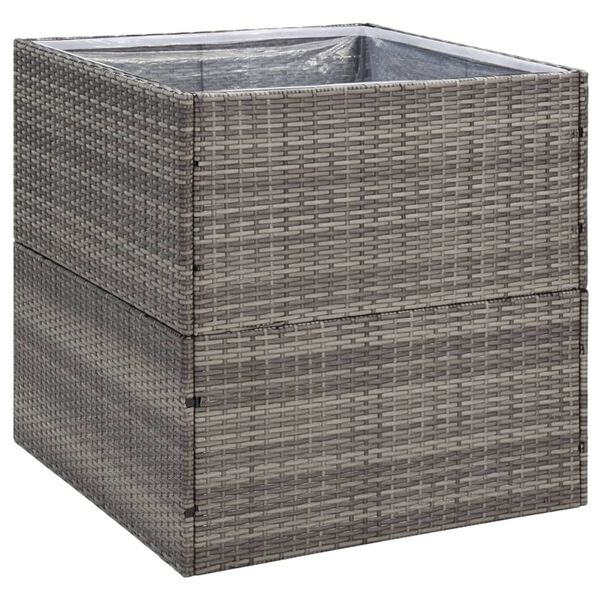 vidaXL Vrtna sadilica siva 80 x 80 x 80 cm od poliratana