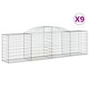 vidaXL Lučne gabionske ko&scaron;are 9 kom 300x50x80/100 cm pocinčano željezo