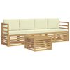 vidaXL Set vanjskih sofa s jastukom 5 pcs Bijela i krem Poliester
