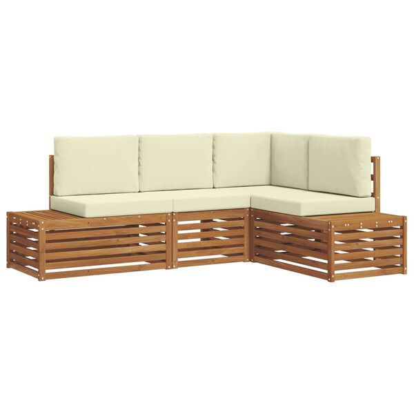 vidaXL Set vanjskih sofa s jastukom 4 Komad Prirodna i krem