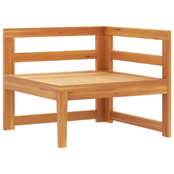 vidaXL Kutna sofa s tamnosivim jastucima masivno bagremovo drvo