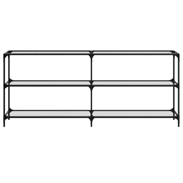 vidaXL Stolić s prozirnom staklenom površinom 194,5x30x81 cm čelik