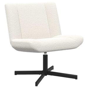 vidaXL Stolica na kotačiće Krema 63 x 75 x 76 cm Janjeća koža
