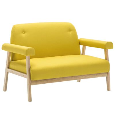 vidaXL 2-dijelni set sofa od tkanine za 3 osobe žuti
