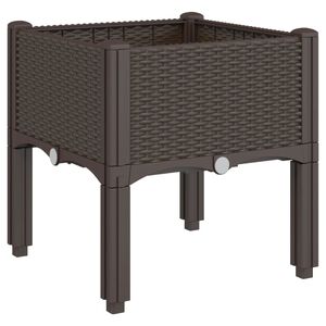 vidaXL Vrtna sadilica s nogama smeđa 40 x 40 x 42 cm PP