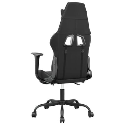vidaXL Igraća stolica od umjetne kože s osloncem za noge Crna