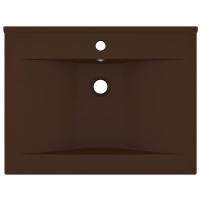 vidaXL Luksuzni umivaonik mat tamnosmeđi 60 x 46 cm keramički