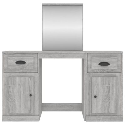 vidaXL Toaletni stolić s ogledalom boja sivog hrasta 130x50x132,5 cm