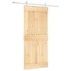 vidaXL Klizna vrata Prirodna i bijela 90 x 210 cm Čvrsta borovina