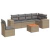 vidaXL 7-dijelni set vrtnih sofa od poliratana s jastucima bež