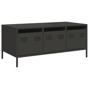 vidaXL Stolić za kavu crni 101,5x50x43,5 cm od hladno valjanog čelika