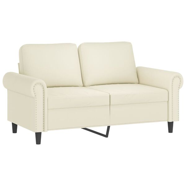 vidaXL 2-dijelni set sofa s jastucima krem bar&scaron;unasti