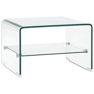 vidaXL Stolić za kavu prozirni 50 x 45 x 33 cm od kaljenog stakla