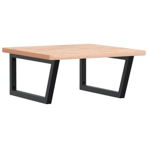 vidaXL Zidna polica za umivaonik od čelika i masivne bukovine