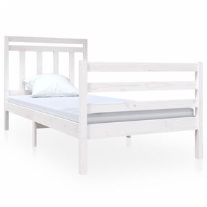 vidaXL Okvir za krevet bijeli 90x190 cm jednokrevetni masivno drvo