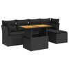 vidaXL 6-dijelni set vrtnih sofa s jastucima crni od poliratana