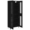 vidaXL Highboard Zidne Crni hrast 69,5 x 34 x 180 cm Konstruirano drvo