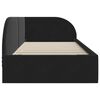 vidaXL Kutni okvir kreveta Crna 90 cm x 200 cm Poliester i &scaron;perploča