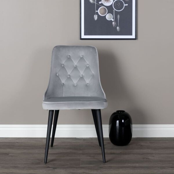 Venture Home stolice 2 kom Velvet Deluxe bar&scaron;unaste svjetlosive i crne