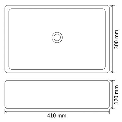 vidaXL Keramički kvadratni umivaonik 41 x 30 x 12 cm crni