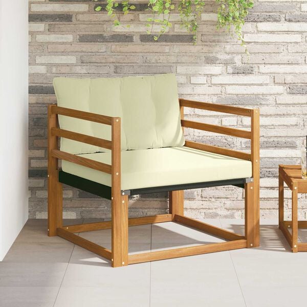 vidaXL Set vanjskih sofa Čvrsto drvo akacije i Textilene Prirodna