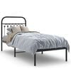 vidaXL Metalni okvir za krevet s uzglavljem crni 75x190 cm