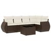 vidaXL 6-dijelni set vrtnih sofa od poliratana s jastucima smeđi