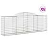 vidaXL Lučne gabionske ko&scaron;are 8 kom 300x50x100/120cm pocinčano željezo