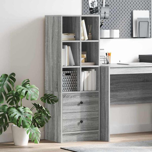 vidaXL Highboard s ladicama Siva Sonoma 45,5 x 34 x 127 cm