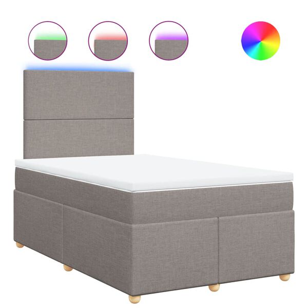 vidaXL Krevet s oprugama i madracem smeđesivi 120 x 190 cm od tkanine