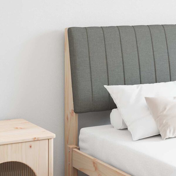 vidaXL Tapecirani uzglavlje Tamno siva 150 cm Čvrsto borovo drvo