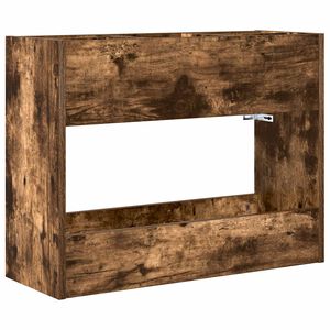 vidaXL Stalak za ki&scaron;obran s pohranom Dimljeni hrast 65 x 24 x 50 cm